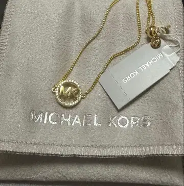 MICHAEL KORS 팔찌 MK 로고 큐빅 서클 골드