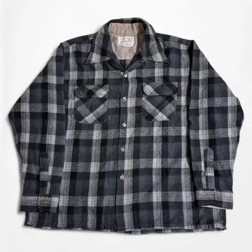 60s cascade 오픈 카라 체크 셔츠 XL 도그타운
