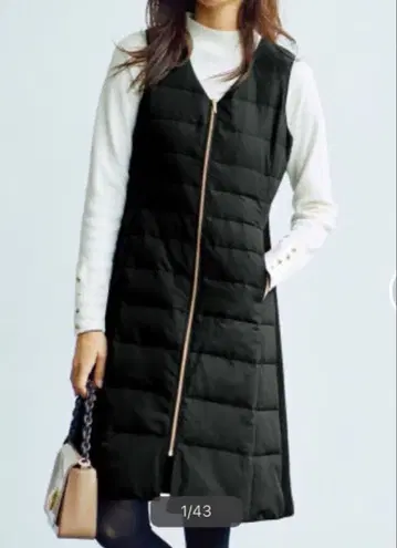 RANAN 롱 다운 베스트 다운 원피스 M 블랙