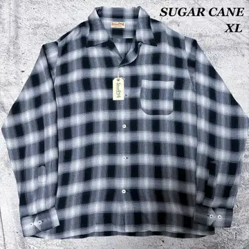 [ 새상품 ] SUGAR CANE 옴브레 레이온 오픈 카라 셔츠 XL