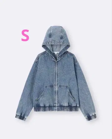 GU 미사용 새상품 후드 부착 데님 자켓 S 사이즈