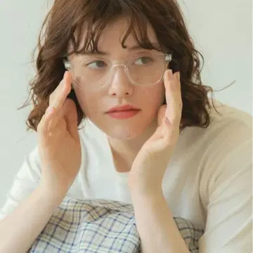 클리어 프레임 라운드 안경 오벌 렌즈