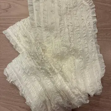 핑크하우스 새시 벨트 화이트 쉬폰 프릴 벨트