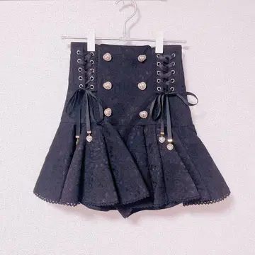 LIZLISA 사이드 레이스업 밑단 프릴 치마바지