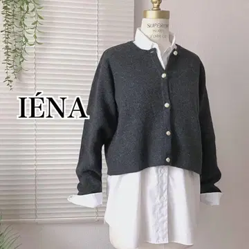 [ 2023AW ] IENA 골드 버튼 니트 가디건 그레이