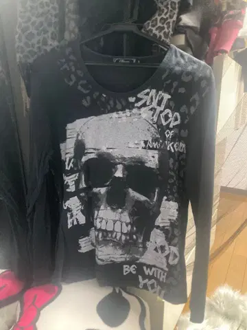 BONNET 스컬 긴팔 티셔츠 시크 스타일 그런지 y2k