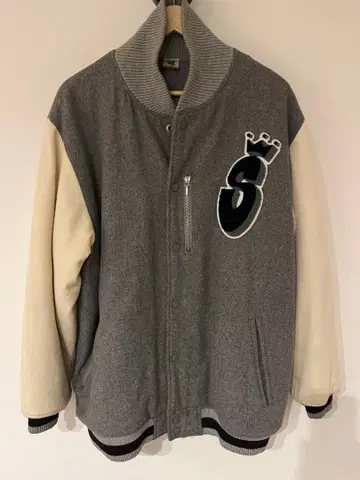 바시티 자켓 그레이/아이보리 S 사이즈