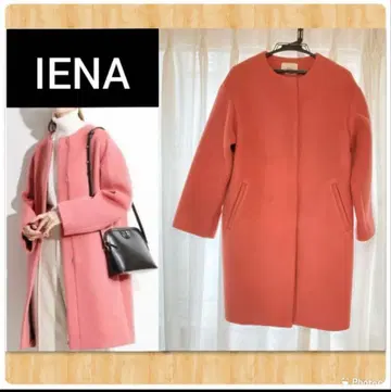 IENA 핑크 노카라 코트