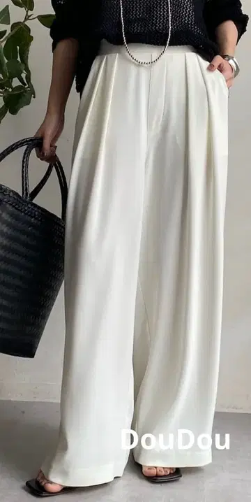 DouDou 턱 와이드 팬츠