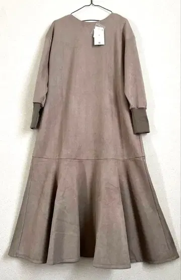 Bou Jeloud 부즈루드 롱 원피스 리브 소매 원피스 모카