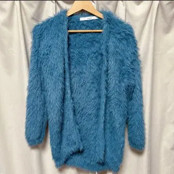 FRAMeWORK 프레임워크 샤기 니트 가디건 블루 프리