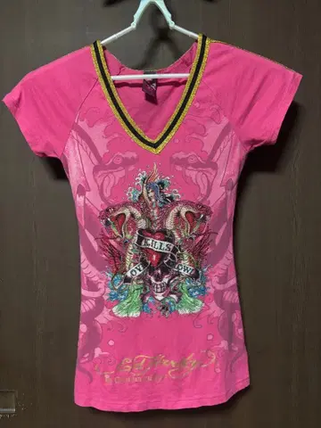 에드하디 핑크 스컬 T셔츠