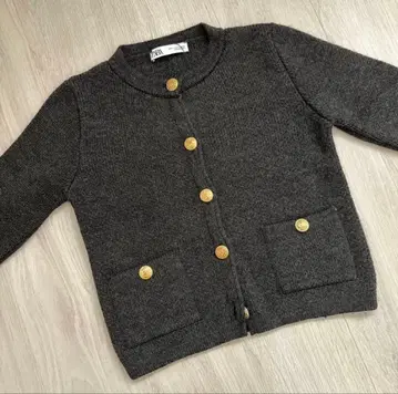 가격 인하 새상품 다크 그레이 버튼 가디건 S