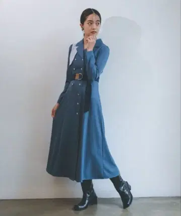 [ 새상품 택 포함 ] redyazel 바이컬러 트렌치 원피스