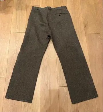 브라운 워크 팬츠 울 혼방 스트레이트