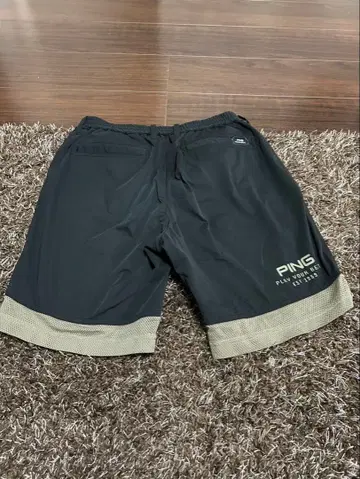 PING 블랙 숏팬츠 메쉬 밑단