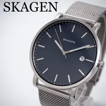 414 SKAGEN 남성용 시계 데이트 블랙 심플 라운드