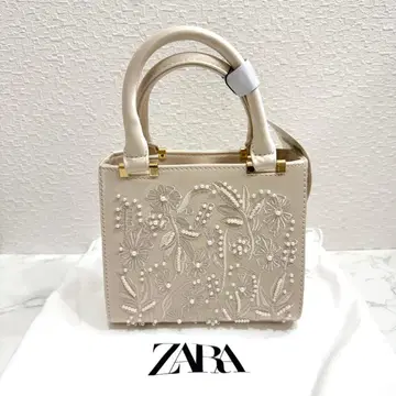 택 포함 미사용 새상품 ZARA 새틴풍 모조 진주 백