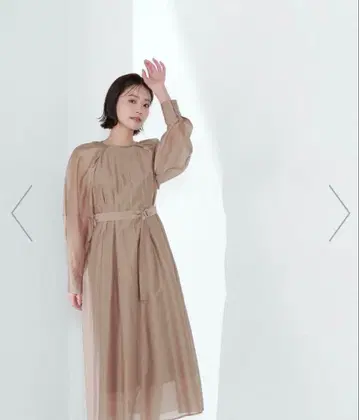 벨티드 폼 시어 원피스 NATURAL BEAUTY BASIC