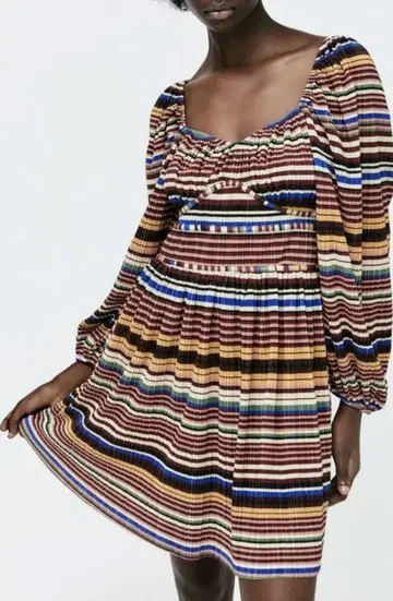 새상품급 ZARA 스트라이프 코르셋 미니 드레스 당일 발송!