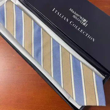 가마쿠라 셔츠 프레쉬 스트라이프 실크 자카드 레지멘탈 넥타이