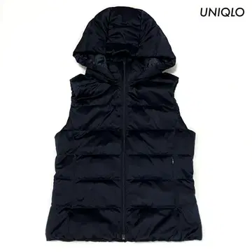 UNIQLO 유니클로 스트레치 다운 베스트 후드 부착 네이비 S