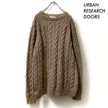 URBAN RESEARCH DOORS 네프 케이블 크루넥 니트