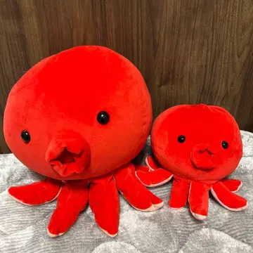 빨간색 문어 봉제 인형 2개 세트