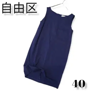 자유구 심플 슬리브리스 원피스 청보라 40 여성용 의류 온워드