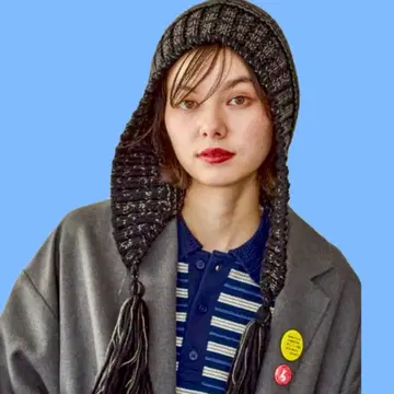 차콜 오리지널 유키노미미츠키 니트 모자 니코앤드