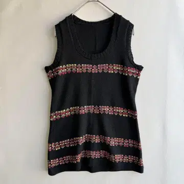 빈티지 여성용 니트 베스트 쇼와 레트로 구제 의류