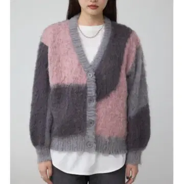 AZUL by moussy 블로킹 그라데이션 가디건