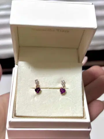 K10PG 하트 스톤 귀찌 새상품급 사만다 티아라