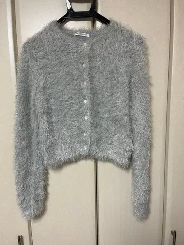 유나이티드 애로우즈 라이트 그레이 샤기 가디건