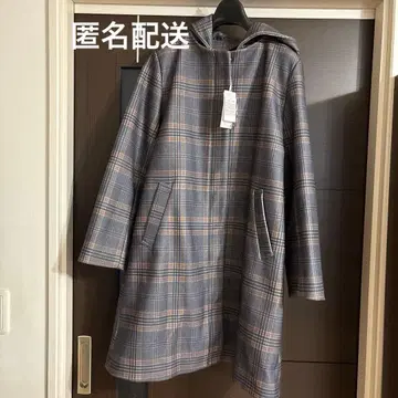 shuca 글로벌 워크 STR 2WAY 코트 M 그레이 체크 롱