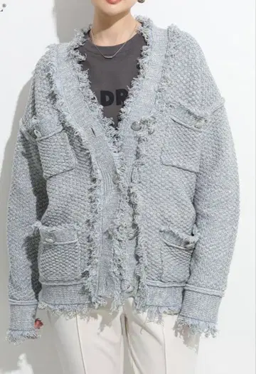 DARKANGEL 프린지 가디건 라이트 블루 프리 사이즈