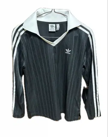adidas 스트라이프 긴팔 피케 셔츠 S