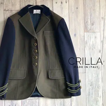 이탈리아제 CRILLA 캐시미어 혼방 울 자켓 골드 버튼 아티산 계열