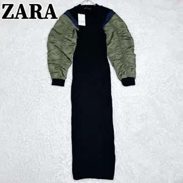 택 포함 ZARA 원피스 대비 나일론 미디 니트 봄버