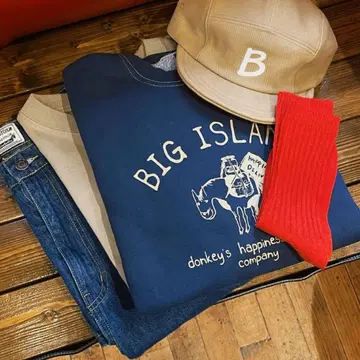 새상품 속기모 소재 빈티지 크루 맨투맨 90s 80s 아메카지 네이비