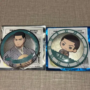 골든 카무이 메이지 마을 캔뱃지 츠키시마 2점, 특전 카드 1장 세트