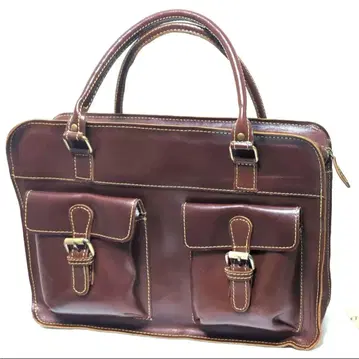 가죽제 비즈니스 백 다크 브라운 색상