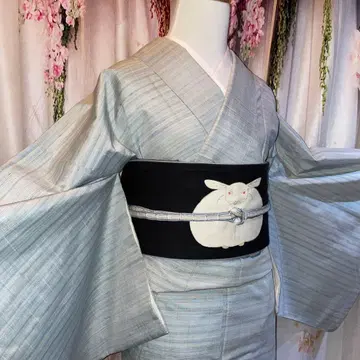 홍화명주 이중 기모노 단품