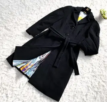 새상품급 에밀리오 푸치 캐시미어 스카프 패턴 belted 가운