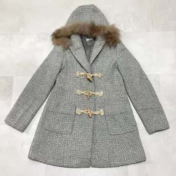 새상품급 a.v.v M 더플 코트 그레이 퍼 롱 코트