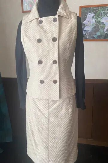 새상품급 FOXEYBOUTIQUE 폭시 퀼팅 셋업 아이보리