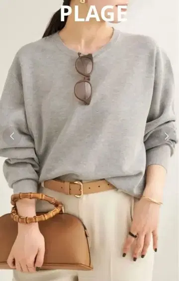 Plage sweat 니트 풀오버 플라주 그레이B