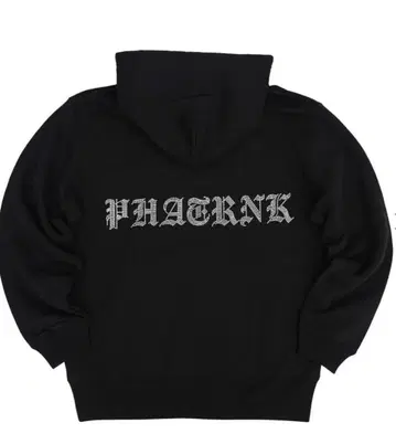 블랙 후드티 프론트 스톤 장식