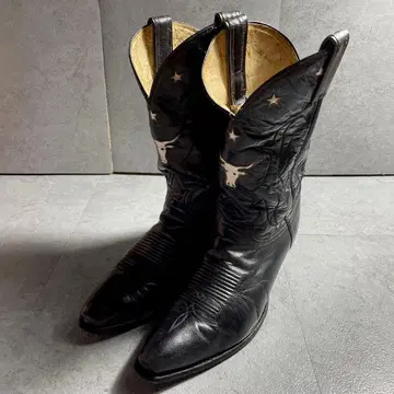 초레어 Tony Lama 웨스턴 부츠 버팔로 블랙 x 화이트