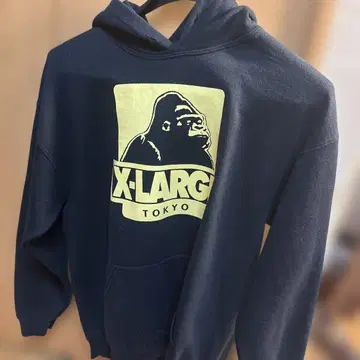 X-LARGE 고릴라 프린트 네이비 후드티